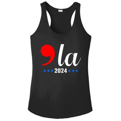 Comma + La Kamala Harris For President 2024 Election Ladies PosiCharge Competitor Racerback Tank