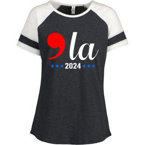 Comma + La Kamala Harris For President 2024 Election Enza Ladies Jersey Colorblock Tee