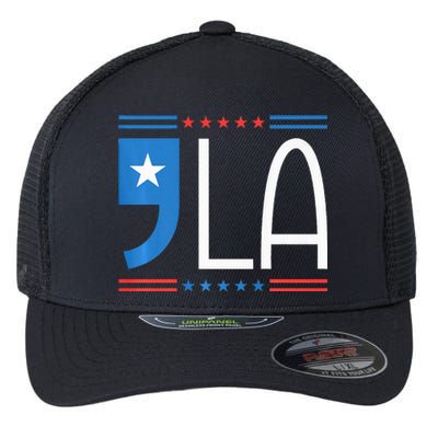 Comma La Kamala Harris Flexfit Unipanel Trucker Cap