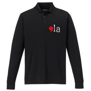 Comma La Kamala Harris 2024 Presidential Political Campaign Performance Long Sleeve Polo