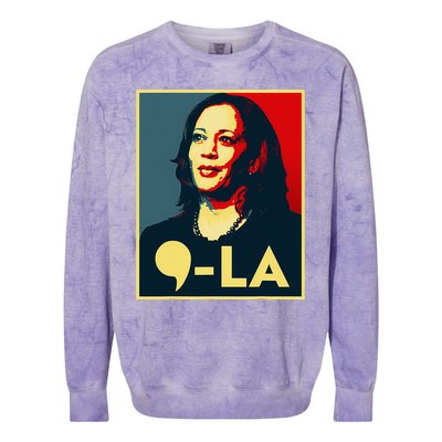 Comma La Kamala Harris 2024 Vote For 2024 President Colorblast Crewneck Sweatshirt