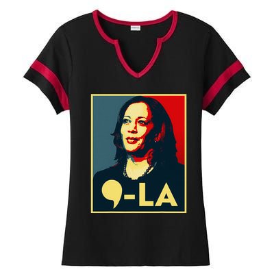 Comma La Kamala Harris 2024 Vote For 2024 President Ladies Halftime Notch Neck Tee