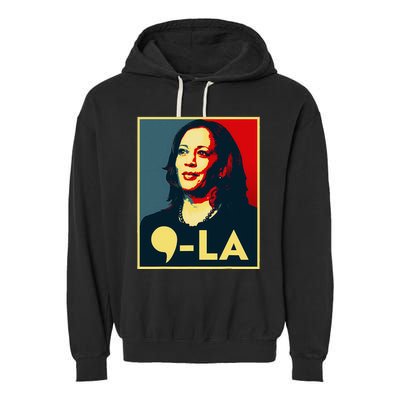 Comma La Kamala Harris 2024 Vote For 2024 President Garment-Dyed Fleece Hoodie