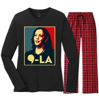 Comma La Kamala Harris 2024 Vote For 2024 President Women's Long Sleeve Flannel Pajama Set 