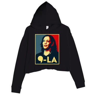 Comma La Kamala Harris 2024 Vote For 2024 President Crop Fleece Hoodie