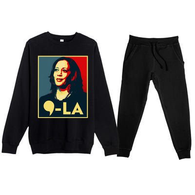 Comma La Kamala Harris 2024 Vote For 2024 President Premium Crewneck Sweatsuit Set