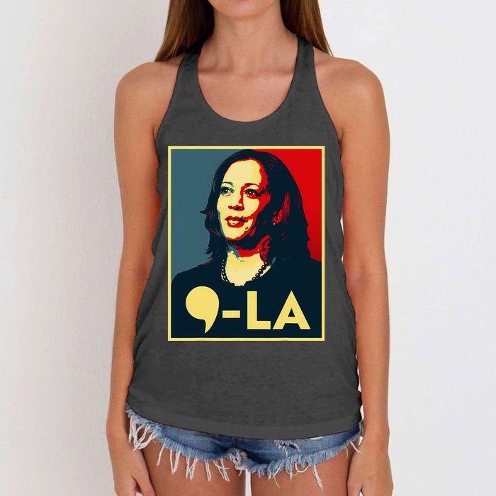 Comma La Kamala Harris 2024 Vote For 2024 President Women's Knotted Racerback Tank