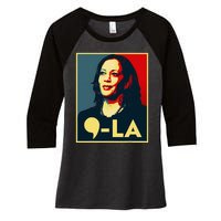 Comma La Kamala Harris 2024 Vote For 2024 President Women's Tri-Blend 3/4-Sleeve Raglan Shirt