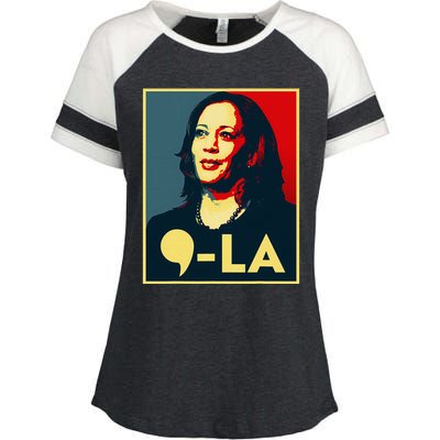 Comma La Kamala Harris 2024 Vote For 2024 President Enza Ladies Jersey Colorblock Tee