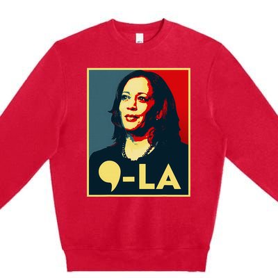 Comma La Kamala Harris 2024 Vote For 2024 President Premium Crewneck Sweatshirt