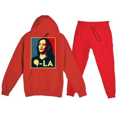 Comma La Kamala Harris 2024 Vote For 2024 President Premium Hooded Sweatsuit Set