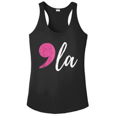 Comma + La Kamala Harris For President 2024 Election Ladies PosiCharge Competitor Racerback Tank