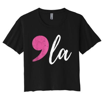 Comma + La Kamala Harris For President 2024 Election Women's Crop Top Tee