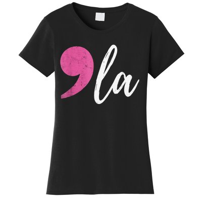 Comma + La Kamala Harris For President 2024 Election Women's T-Shirt