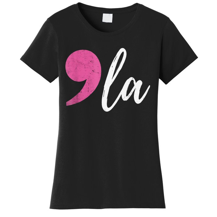 Comma + La Kamala Harris For President 2024 Election Women's T-Shirt