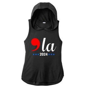 Comma + La Kamala Harris For President 2024 Election Ladies PosiCharge Tri-Blend Wicking Draft Hoodie Tank