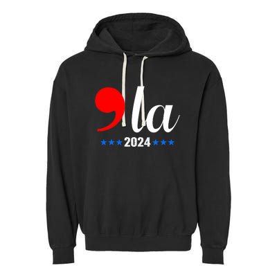 Comma + La Kamala Harris For President 2024 Election Garment-Dyed Fleece Hoodie