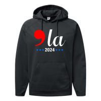 Comma + La Kamala Harris For President 2024 Election Performance Fleece Hoodie