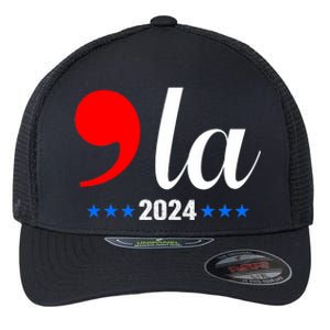 Comma + La Kamala Harris For President 2024 Election Flexfit Unipanel Trucker Cap