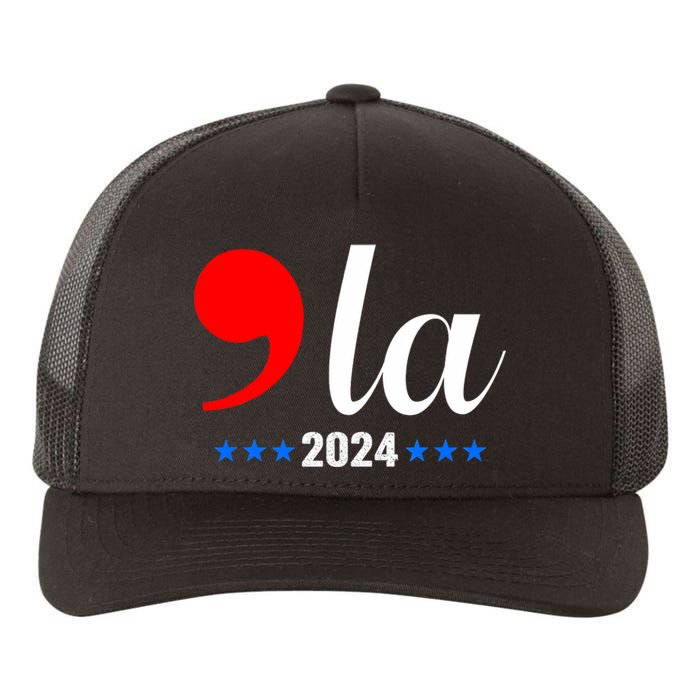 Comma + La Kamala Harris For President 2024 Election Yupoong Adult 5-Panel Trucker Hat