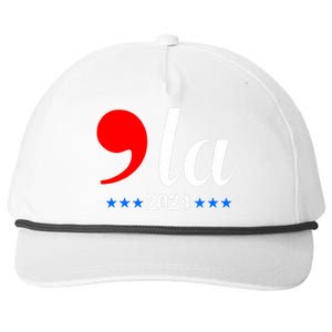 Comma + La Kamala Harris For President 2024 Election Snapback Five-Panel Rope Hat