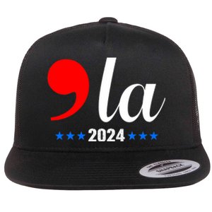 Comma + La Kamala Harris For President 2024 Election Flat Bill Trucker Hat