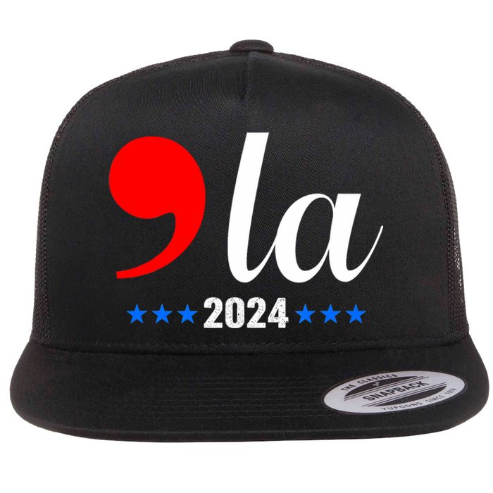 Comma + La Kamala Harris For President 2024 Election Flat Bill Trucker Hat