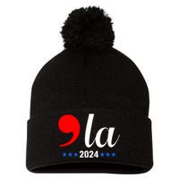 Comma + La Kamala Harris For President 2024 Election Pom Pom 12in Knit Beanie