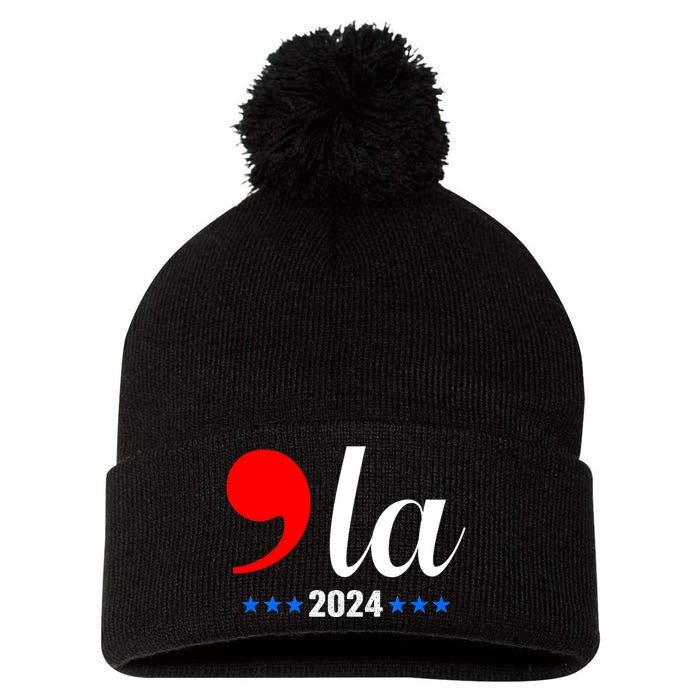 Comma + La Kamala Harris For President 2024 Election Pom Pom 12in Knit Beanie