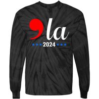 Comma + La Kamala Harris For President 2024 Election Tie-Dye Long Sleeve Shirt