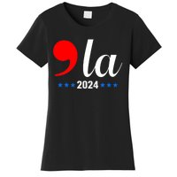 Comma + La Kamala Harris For President 2024 Election Women's T-Shirt