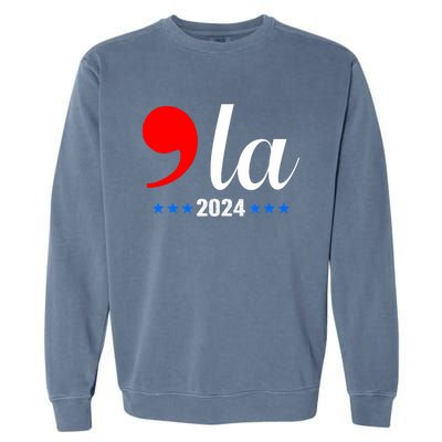 Comma + La Kamala Harris For President 2024 Election Garment-Dyed Sweatshirt