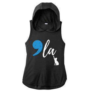 Comma La Kamala Harris Vote For Childless Cat Ladies Ladies PosiCharge Tri-Blend Wicking Draft Hoodie Tank