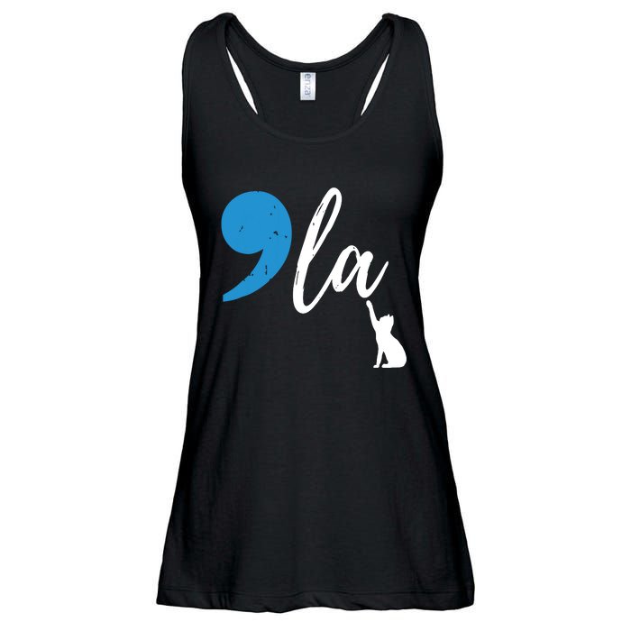 Comma La Kamala Harris Vote For Childless Cat Ladies Ladies Essential Flowy Tank