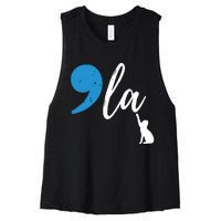 Comma La Kamala Harris Vote For Childless Cat Ladies Women's Racerback Cropped Tank