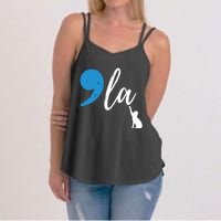 Comma La Kamala Harris Vote For Childless Cat Ladies Women's Strappy Tank