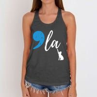 Comma La Kamala Harris Vote For Childless Cat Ladies Women's Knotted Racerback Tank