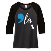 Comma La Kamala Harris Vote For Childless Cat Ladies Women's Tri-Blend 3/4-Sleeve Raglan Shirt