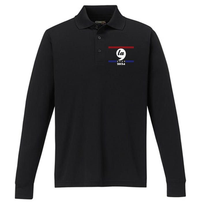 Comma La Kamala Harris 2024 Performance Long Sleeve Polo