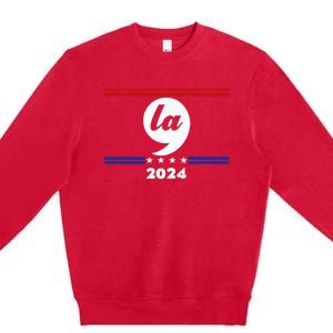 Comma La Kamala Harris 2024 Premium Crewneck Sweatshirt