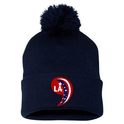 Comma La Kamala Harris 2024 Blue Comfort Aka Pom Pom 12in Knit Beanie