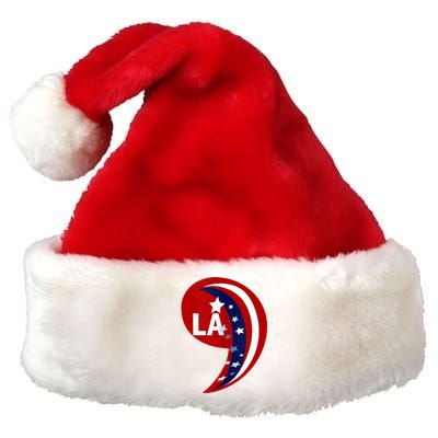 Comma La Kamala Harris 2024 Blue Comfort Aka Premium Christmas Santa Hat