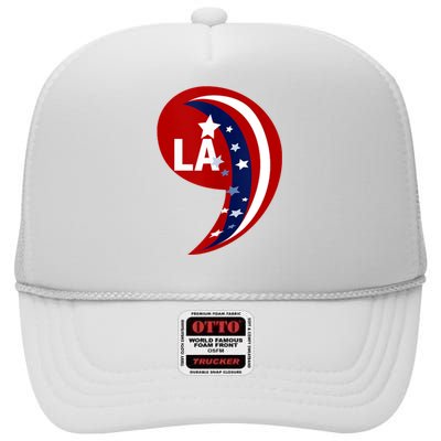 Comma La Kamala Harris 2024 Blue Comfort Aka High Crown Mesh Back Trucker Hat