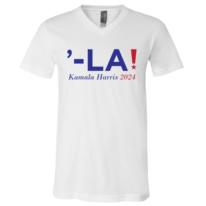 Comma La Kamala  Harris 2024 V-Neck T-Shirt