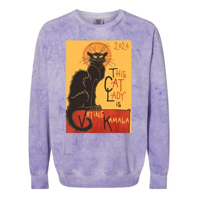 Cat Lady Kamala Le Chat Noir Funny Ballot Election Campaign Colorblast Crewneck Sweatshirt