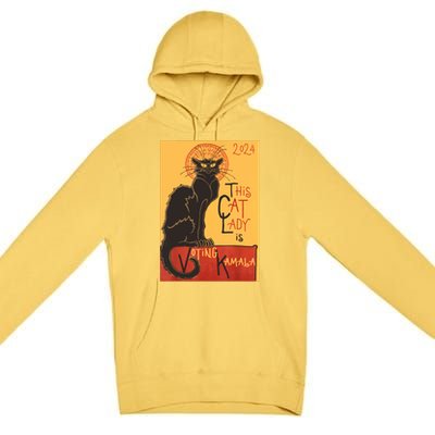 Cat Lady Kamala Le Chat Noir Funny Ballot Election Campaign Premium Pullover Hoodie