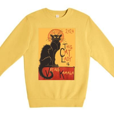 Cat Lady Kamala Le Chat Noir Funny Ballot Election Campaign Premium Crewneck Sweatshirt