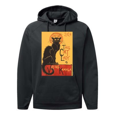 Cat Lady Kamala Le Chat Noir Funny Ballot Election Campaign Performance Fleece Hoodie