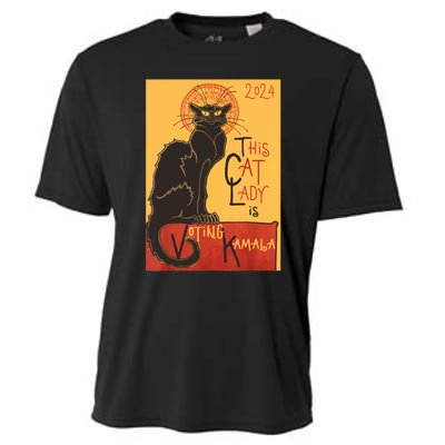 Cat Lady Kamala Le Chat Noir Funny Ballot Election Campaign Cooling Performance Crew T-Shirt