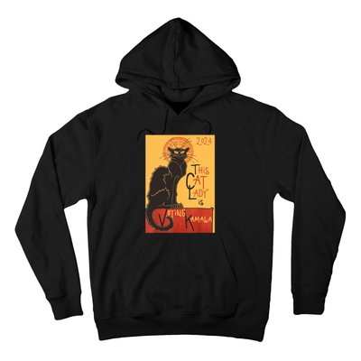 Cat Lady Kamala Le Chat Noir Funny Ballot Election Campaign Hoodie